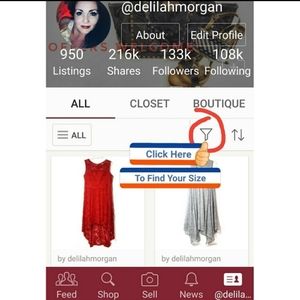 FIND UR SIZE Using the Filter Icon
